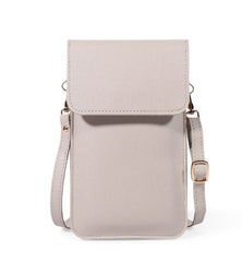 Mini Casual clutch Crossbody Bag for Women - Solid Color Mobile Wallet Grey