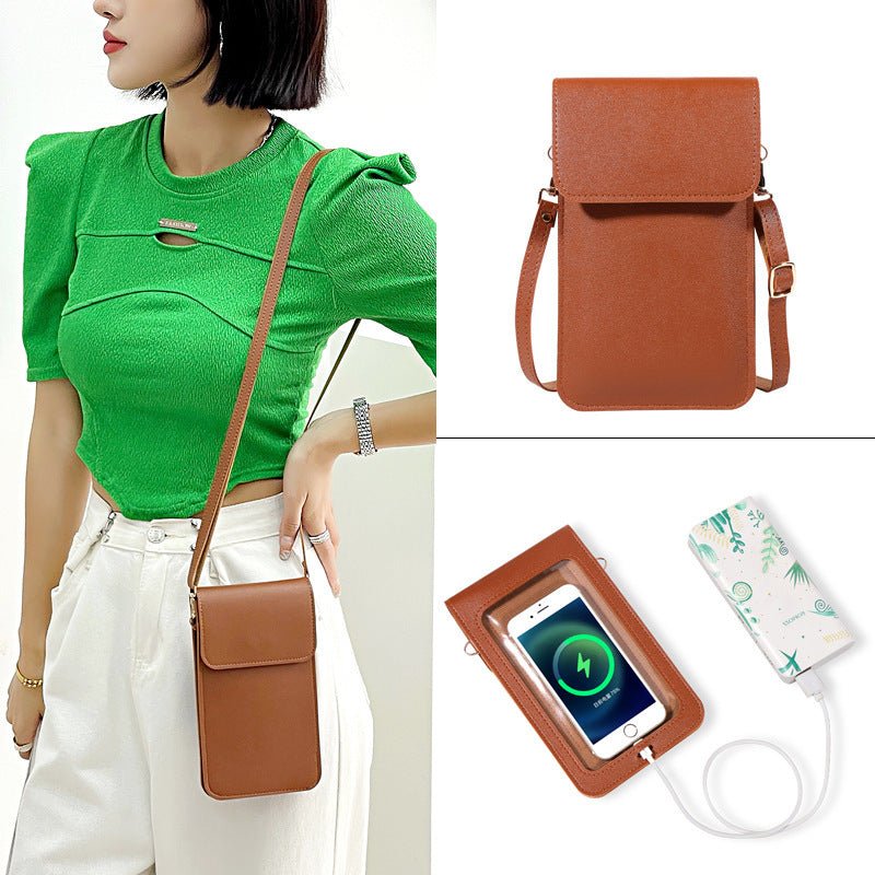 Mini Casual clutch Crossbody Bag for Women - Solid Color Mobile Wallet Black