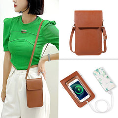 Mini Casual clutch Crossbody Bag for Women - Solid Color Mobile Wallet Black