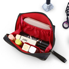 Mini Clutch Cosmetic Bag – Portable & Stylish Black red