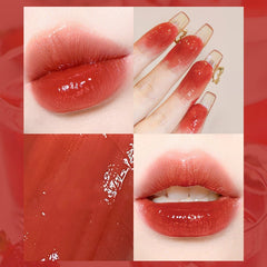 Moisturizing Ice - Through Lip Glaze: Mirror Jelly, Enduring Color Orange bubbles