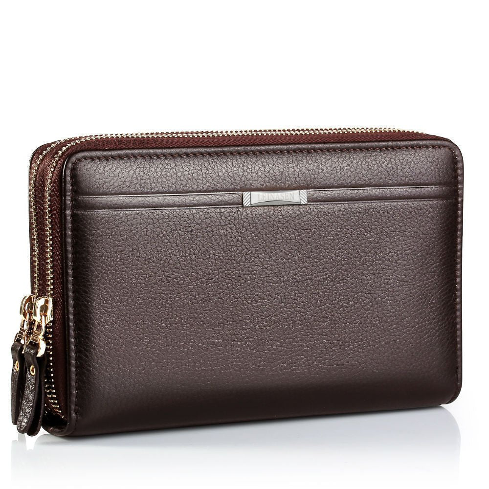 Multi - card men's clutch bag Brown
