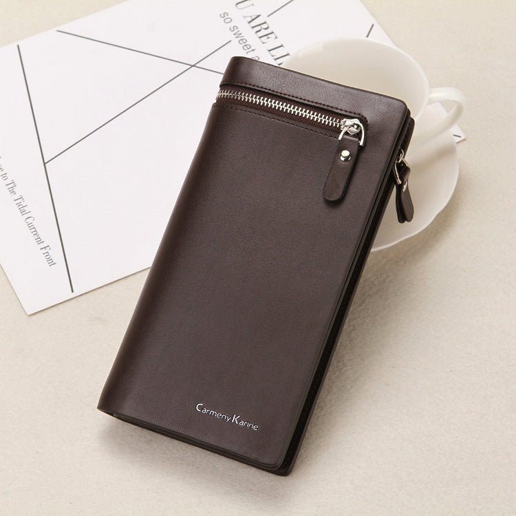 Multi - function zipper clutch Coffee
