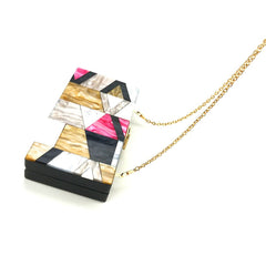 Multicolored Contrast Acrylic Clutch Bag Colorful pink