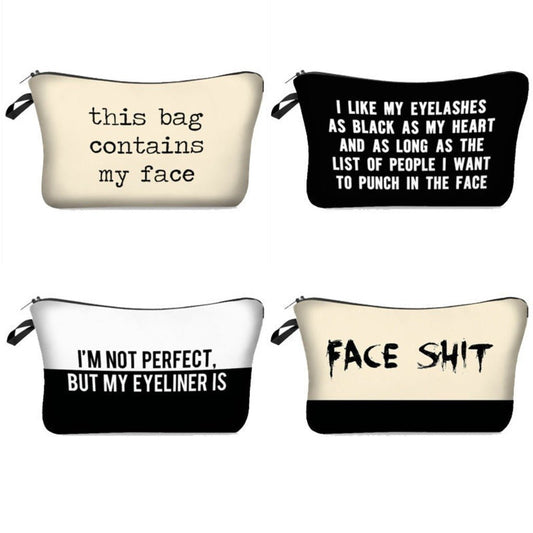 Multifunctional Letter Print Cosmetic Clutch Bag for Women Hzb759