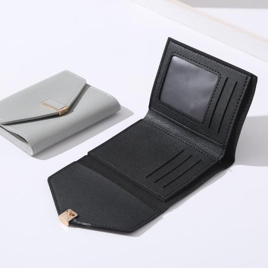 Multiple Change Slots Women's Short Wallet Bag Black