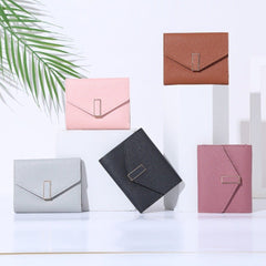 Multiple Change Slots Women's Short Wallet Bag Black