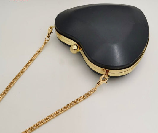 My Heart Purse Bag Clutch Black gold