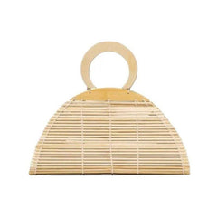 Natural Bamboo Clutch Bag Hand - Woven Design Wood