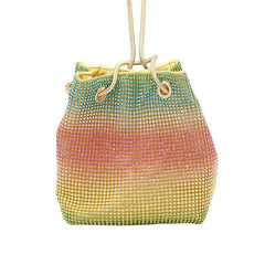 Net Red Rainbow Bucket Diamond clutch Bag Color