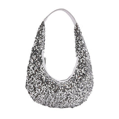 New Arrival All - match Sequins Handbag for Elegant Dinners Silver
