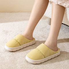 New Down Cotton Slippers Winter Fashion House Shoes Warm For Couple Blue