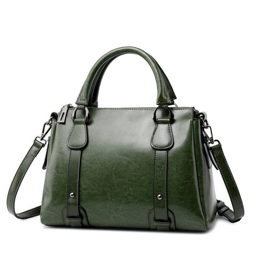 New Fashion Cowhide Clutch Leather Ladies Shoulder Bag Green