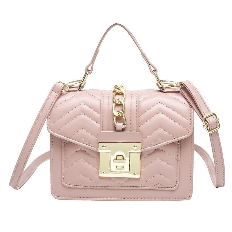 New Flip Portable Small Square Bag: Fashion's One - Shoulder Trend Pink