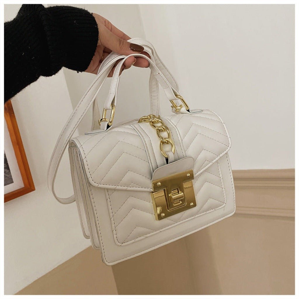 New Flip Portable Small Square Bag: Fashion's One - Shoulder Trend White