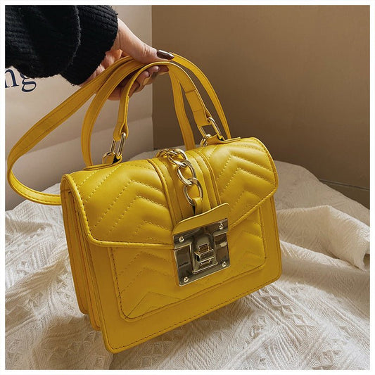 New Flip Portable Small Square Bag: Fashion's One - Shoulder Trend Yellow