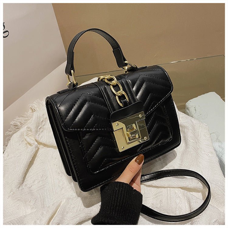 New Flip Portable Small Square Bag: Fashion's One - Shoulder Trend Black