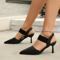 New Pointed Toe Stiletto Slippers Women Black