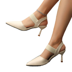 New Pointed Toe Stiletto Slippers Women Black