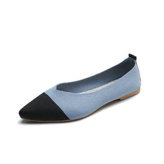 New Soft Bottom Low - cut Pointed Breathable Flat Shoes Blue W11