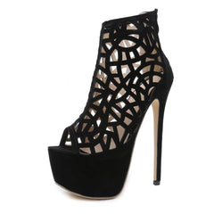 New Stiletto Super High Heel Platform Sandals – Breathable & Stylish for Women Black