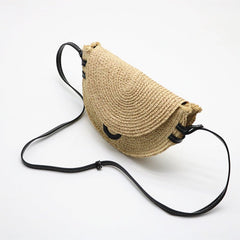 New Style Straw Clutch - Woven Raffia Shoulder Bag White