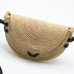 New Style Straw Clutch - Woven Raffia Shoulder Bag White