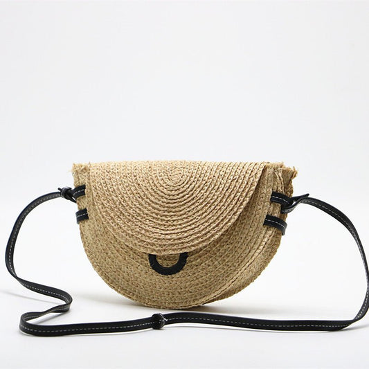 New Style Straw Clutch - Woven Raffia Shoulder Bag White