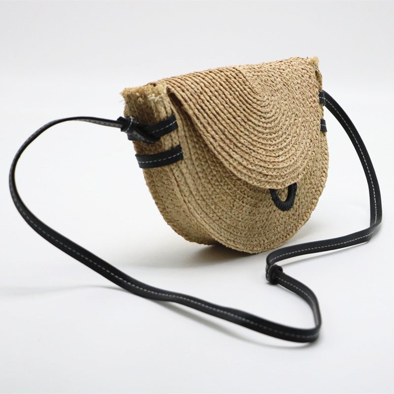 New Style Straw Clutch - Woven Raffia Shoulder Bag White
