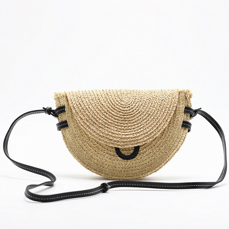 New Style Straw Clutch - Woven Raffia Shoulder Bag White