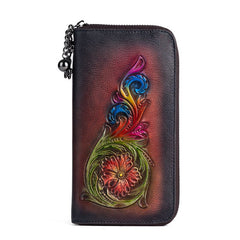 New Top Layer Cowhide Mid - length Women's Handbag Retro Black
