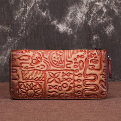 New Women's Vintage Oracle Leather Clutch Wallet Retro black