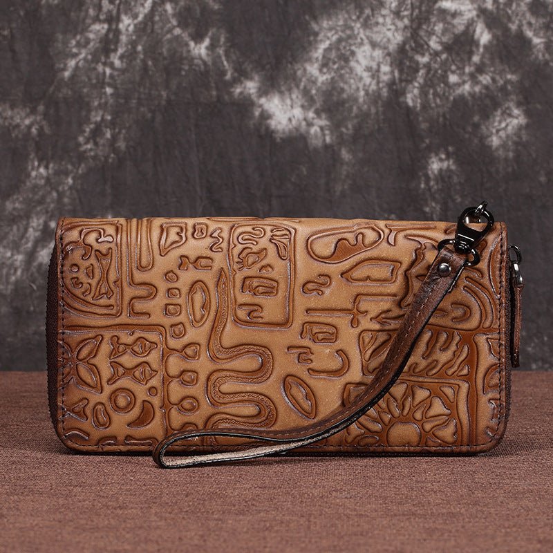New Women's Vintage Oracle Leather Clutch Wallet Retro red