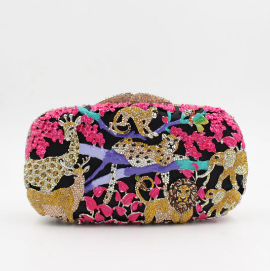 Oil drop diamond clutch Rose red