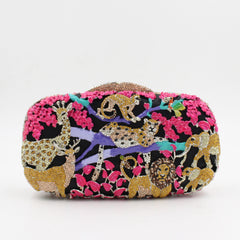 Oil drop diamond clutch Rose red