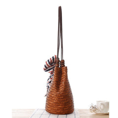 One - shoulder Straw Bag Women Bag Seaside Vacation Woven Bag Straw Bag Beach Bag Army Green