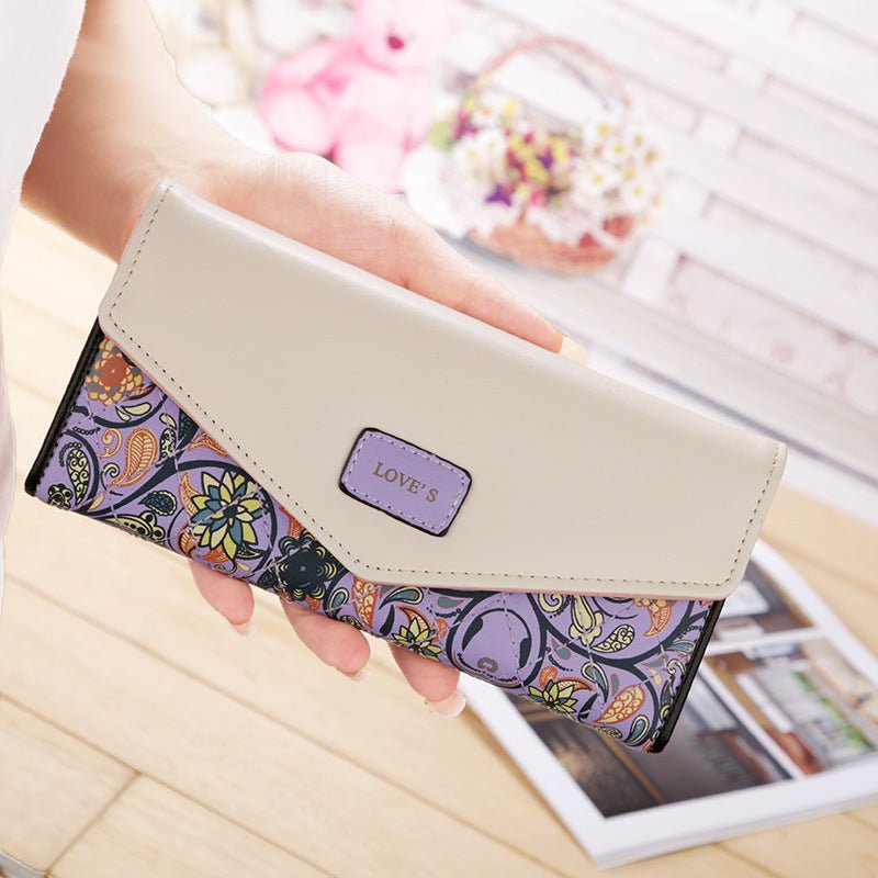 Pastoral small floral rhombic clutch Violet