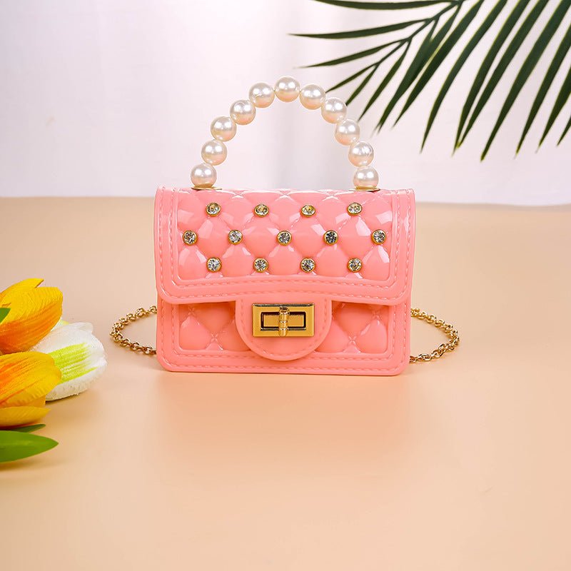 Pearl - Adorned Women's Fashion Hand Shoulder Messenger Bag Pink