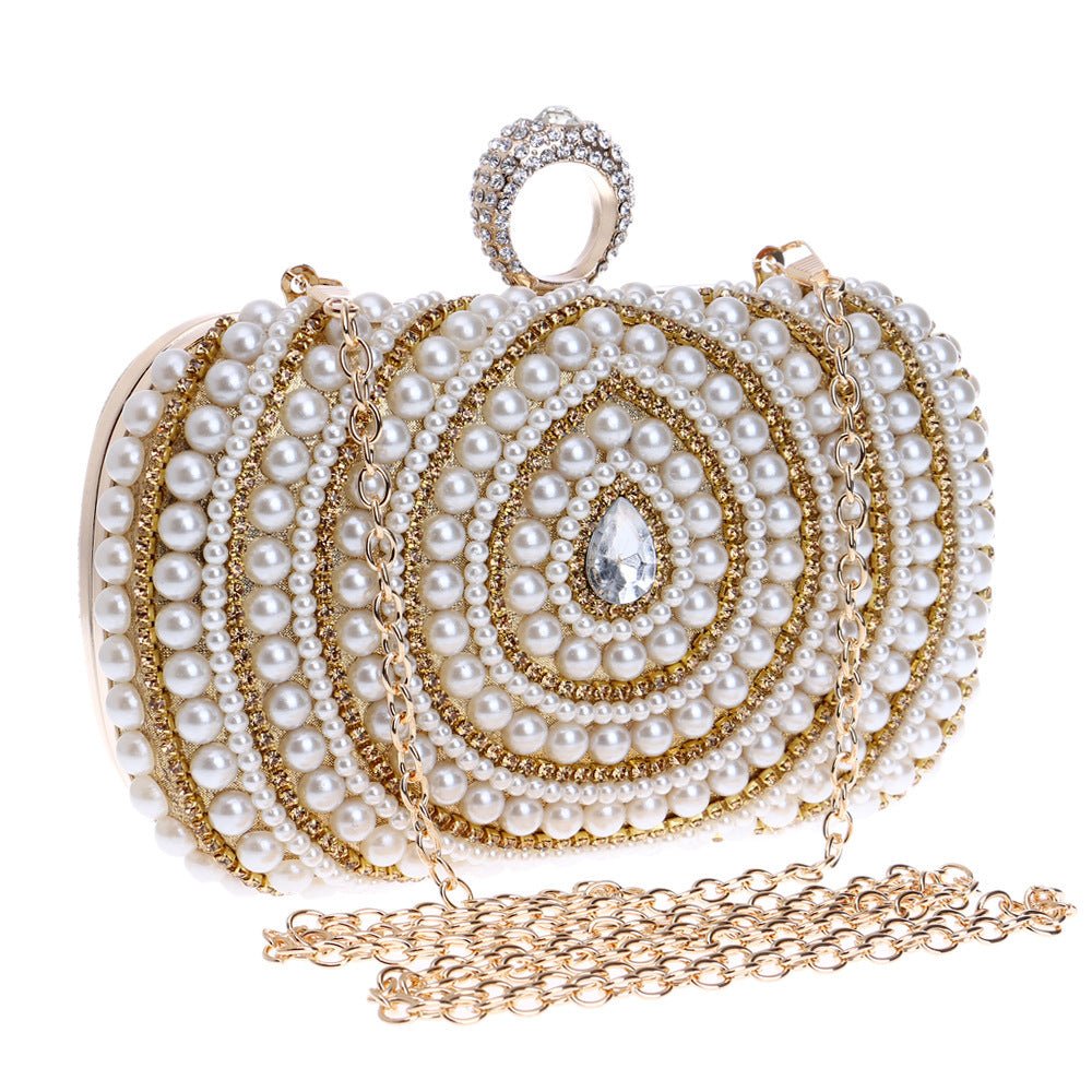 Pearl Clutch Women's European And American Fashion Banquet Clutch Gold