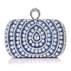 Pearl Clutch Women's European And American Fashion Banquet Clutch Blue