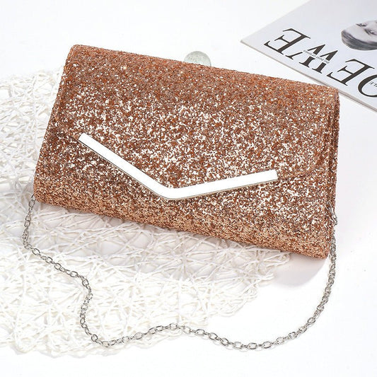 Personality Square Geometric Women's Charm Clutch Brown