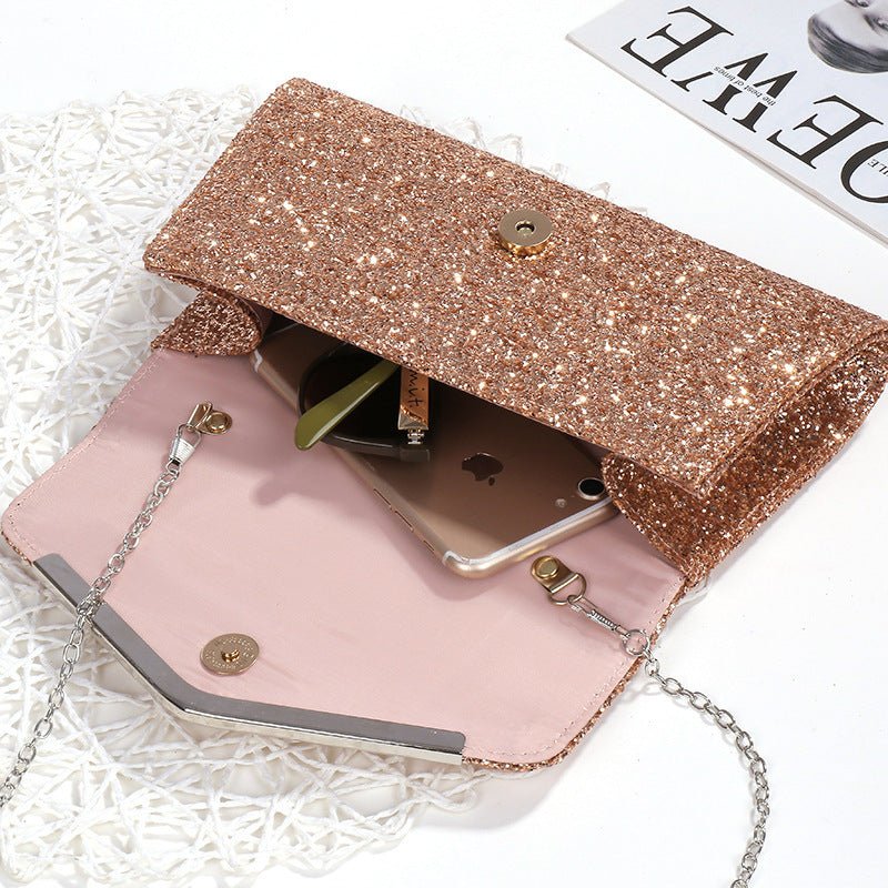 Personality Square Geometric Women's Charm Clutch Brown