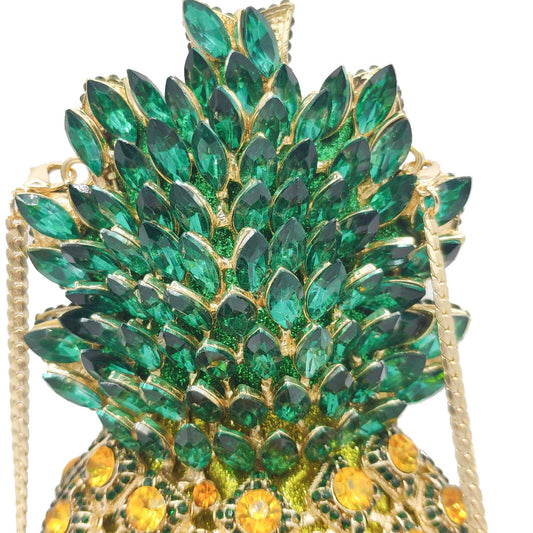 Pineapple Rhinestone Banquet Clutch Yellow