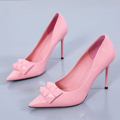 Pointed Toe Bag Sexy European And American Black Thin Shoes Women's Shoes Pink