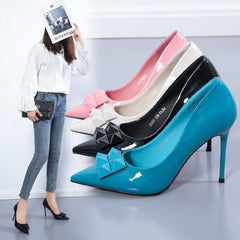 Pointed Toe Bag Sexy European And American Black Thin Shoes Women's Shoes Black