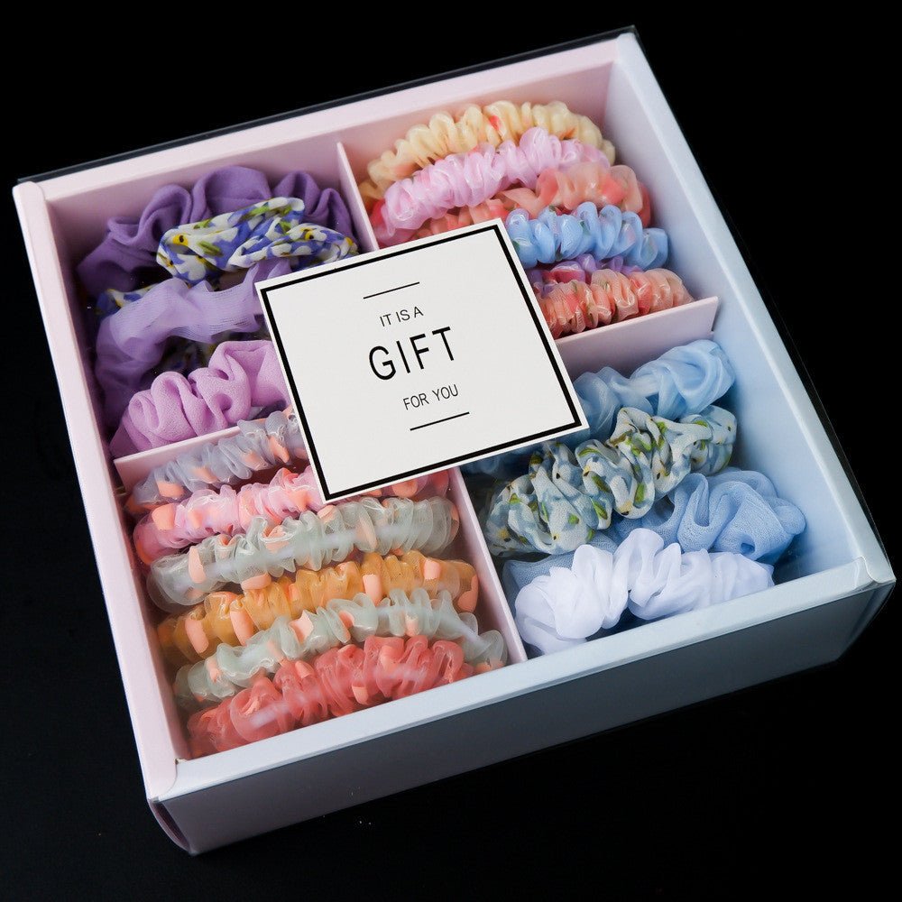 Popular Large Intestine Hair Rope Hair Tie Giftbox for Girls 2 Style