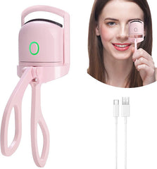 Portable Electric Heated Eyelash Curler with Long - Lasting Power White