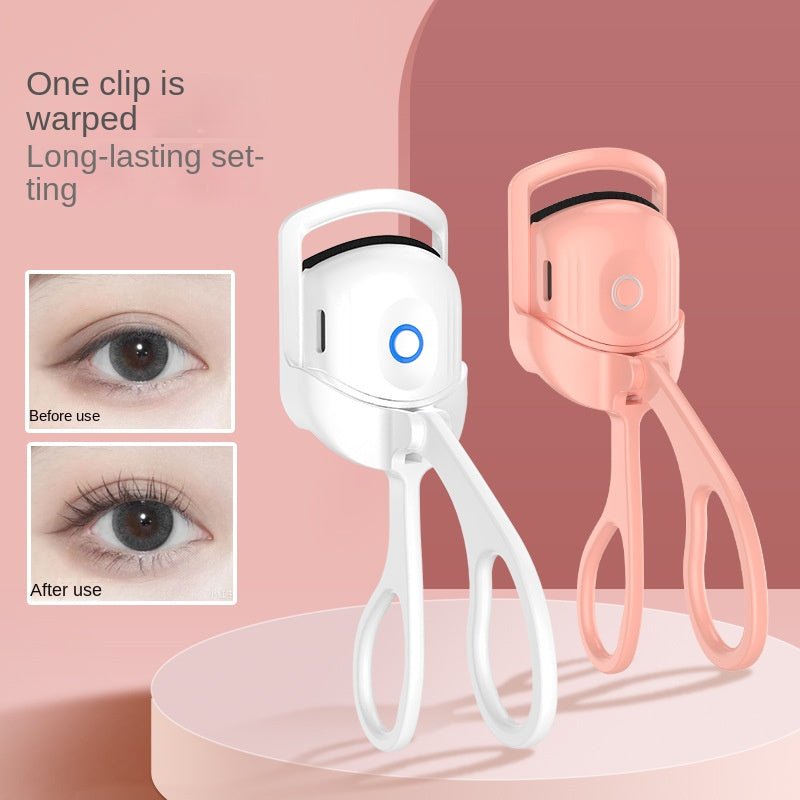 Portable Electric Heated Eyelash Curler with Long - Lasting Power Pink