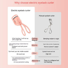 Portable Electric Heated Eyelash Curler with Long - Lasting Power White