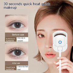 Portable Electric Heated Eyelash Curler with Long - Lasting Power White